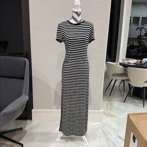 Michael Kors Black and White Striped Tee